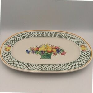 Villeroy & Boch Basket Pattern 16" Oval Serving Platter Germany Discontinued VTG